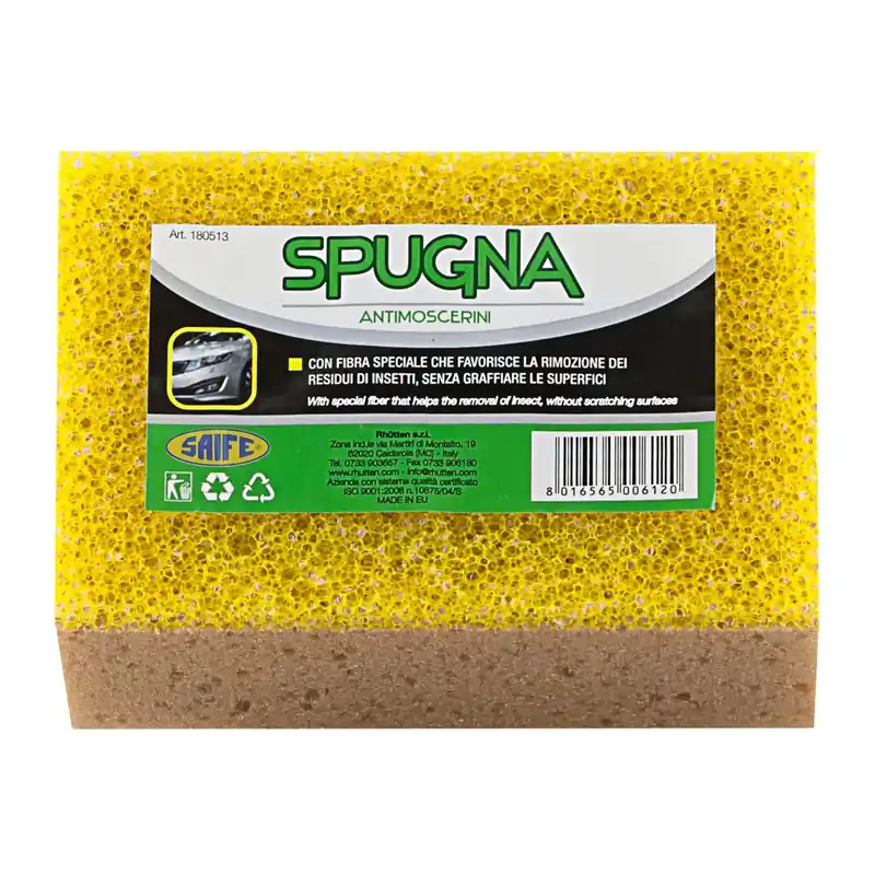 Spugna auto con lato per la rimozione di sporchi tenaci 15x10x7 cm Finale Uitverkoop