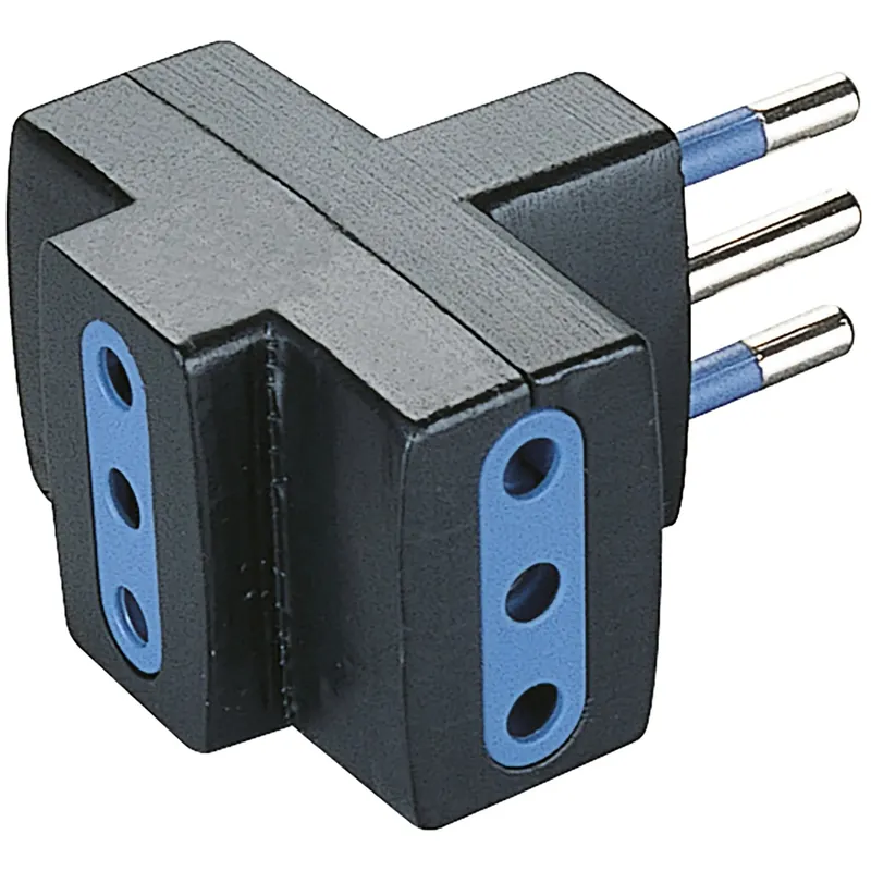 Alleen Vandaag Adattatore multiplo Blueline spina e 4 prese 10 A nero