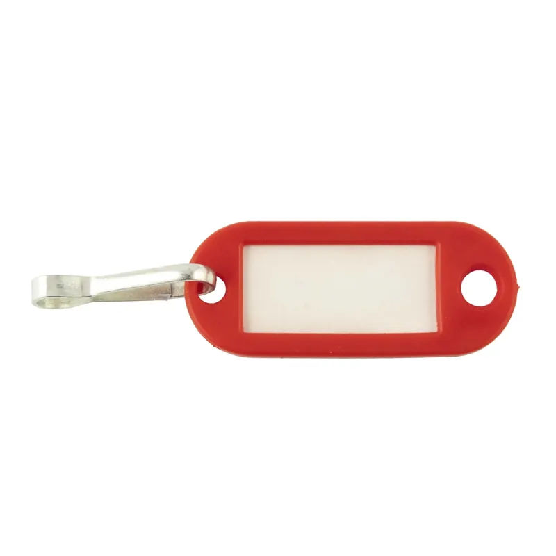 Porta chiave con cartellino in plastica rosso 2 pz Beperkt Aanbod