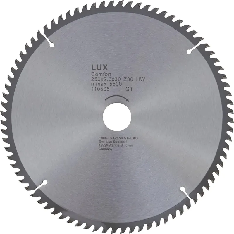 Lama per sega circolare HM Ø 250x30 mm 80 denti Meest Verkocht