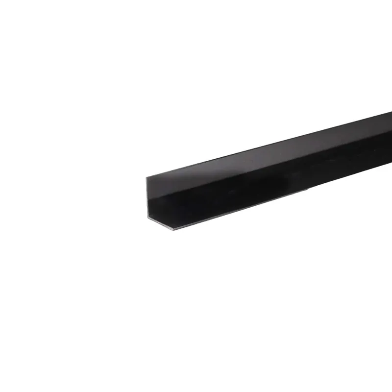 Profilo angolare a L 2,6 m 10x10 mm in pvc nero opaco Finale Uitverkoop