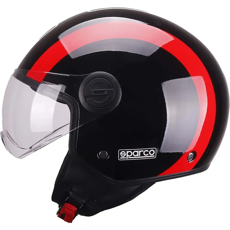Gratis Retour Casco moto Demi Jet Sparco SP601 nero/rosso XL