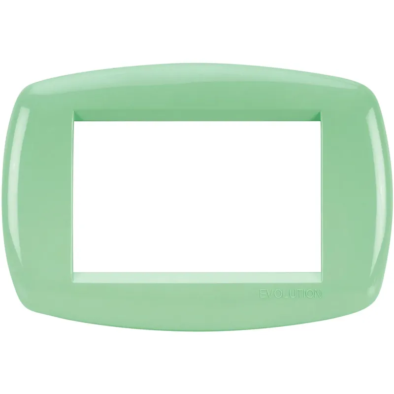 Uitverkoop Placca Evolution Classic Line per scatole rettangolari 3 moduli verde acqua