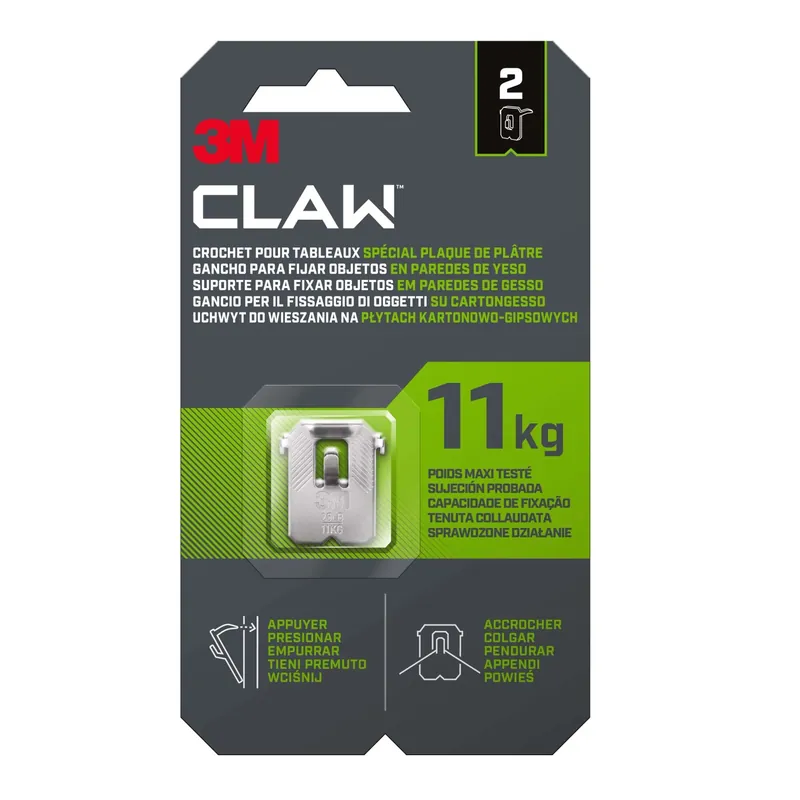 Fabrieksprijs Gancio appendiquadri per cartongesso 3M CLAW™ 11 kg 2 pz