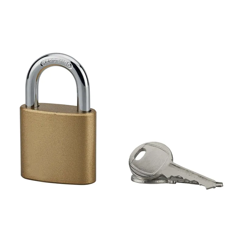 Lucchetto ovale in acciaio ottonato 38 mm 3 chiavi ottone Shop Nu