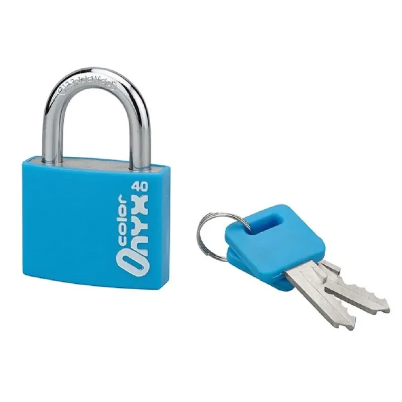 Hoge Kwaliteit Lucchetto alluminio 40 mm 2 chiavi azzurro blu