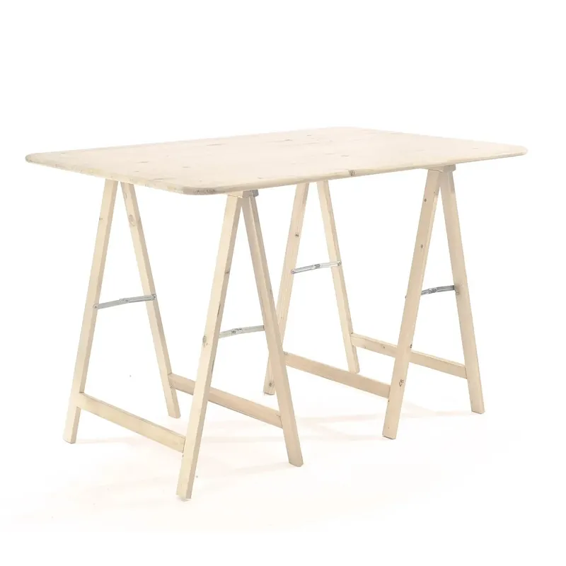 Veilige Betaling Piano tavolo abete con cavalletti sp. 18mm