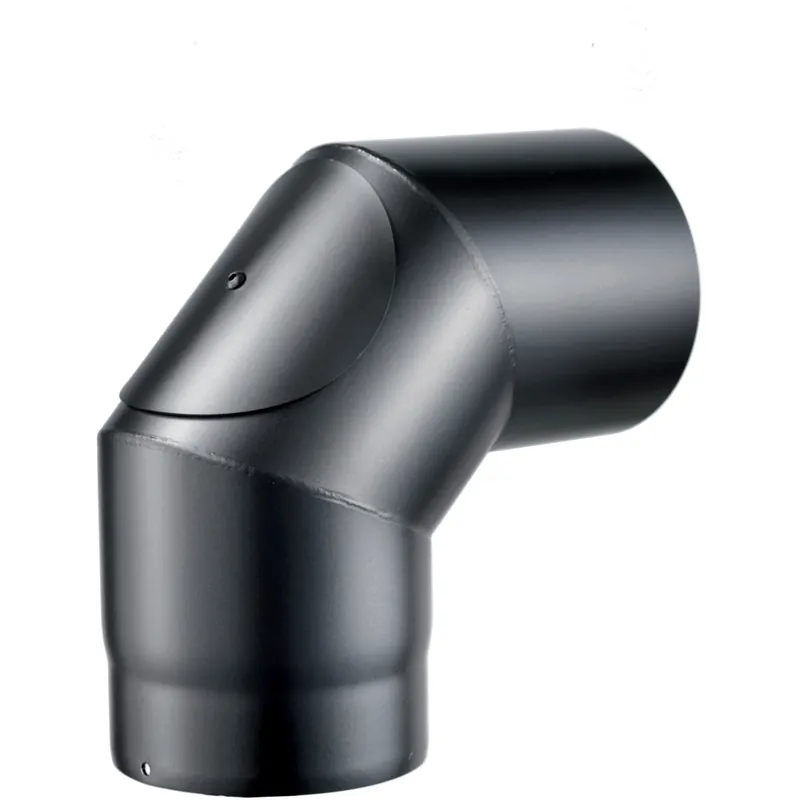 Actieprijs Curva 90° con ispezione linea legna nero Ø 130