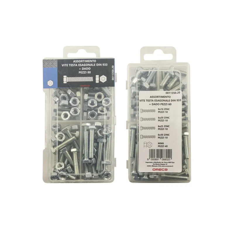 Viti ferro testa esagonale DIN933 con dado M6 x80 pz Must-Have