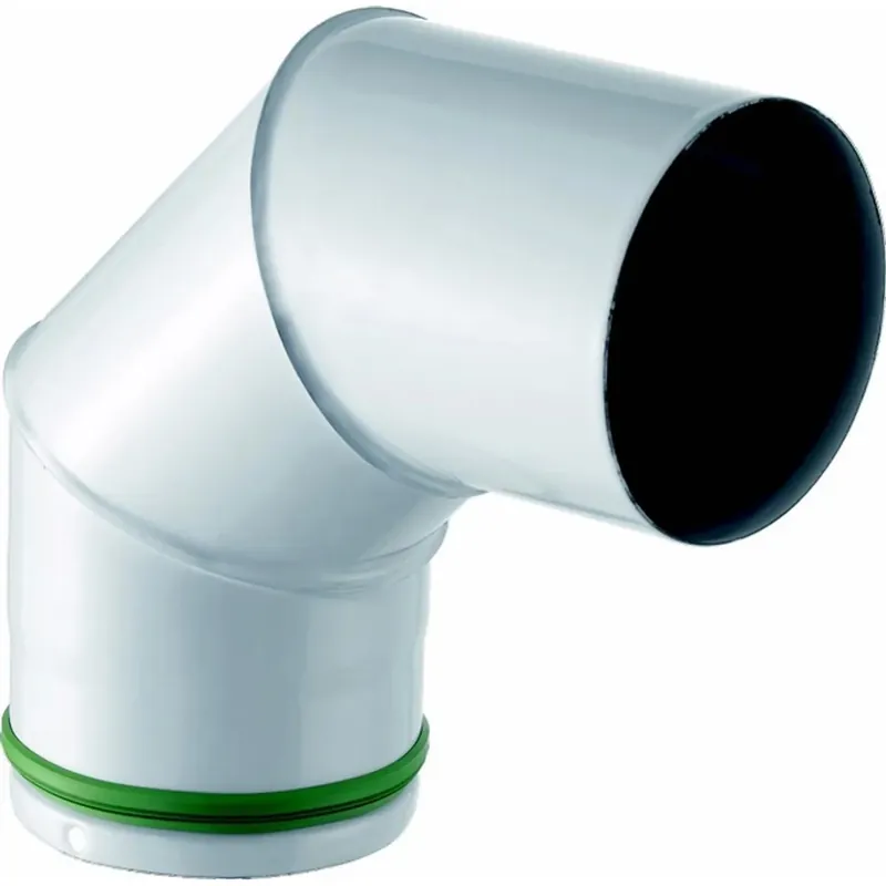 Merkproduct Curva 90° in acciaio vetrificato porcellanato bianco Ø 100
