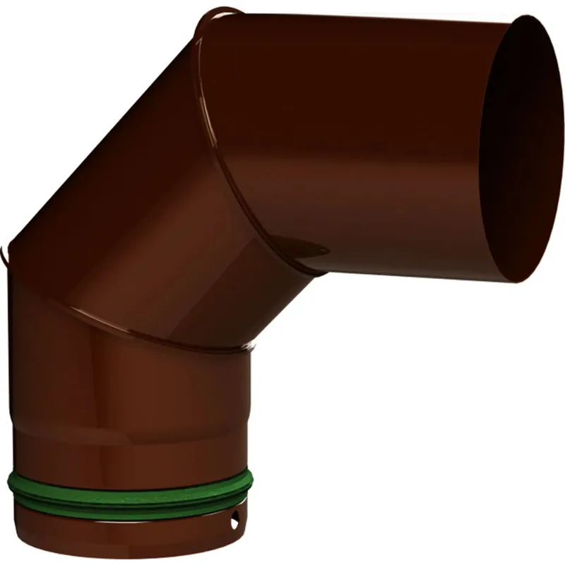 Op = Op Curva 90° in acciaio vetrificato porcellanato marrone Ø 100