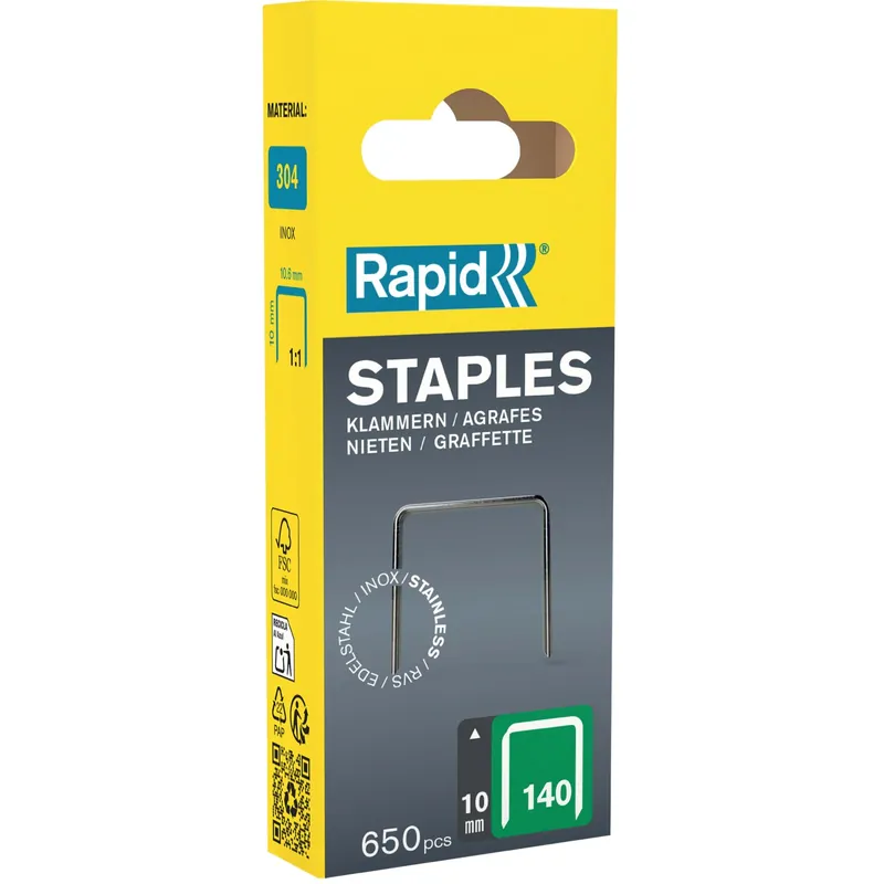 Op = Op Graffe Rapid a filo piatto INOX No. 140 da 10 mm