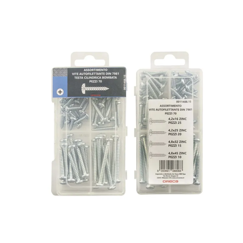 Goedkoop Viti ferro testa cilindrica bombata autofilettante DIN 7981 x70 pz