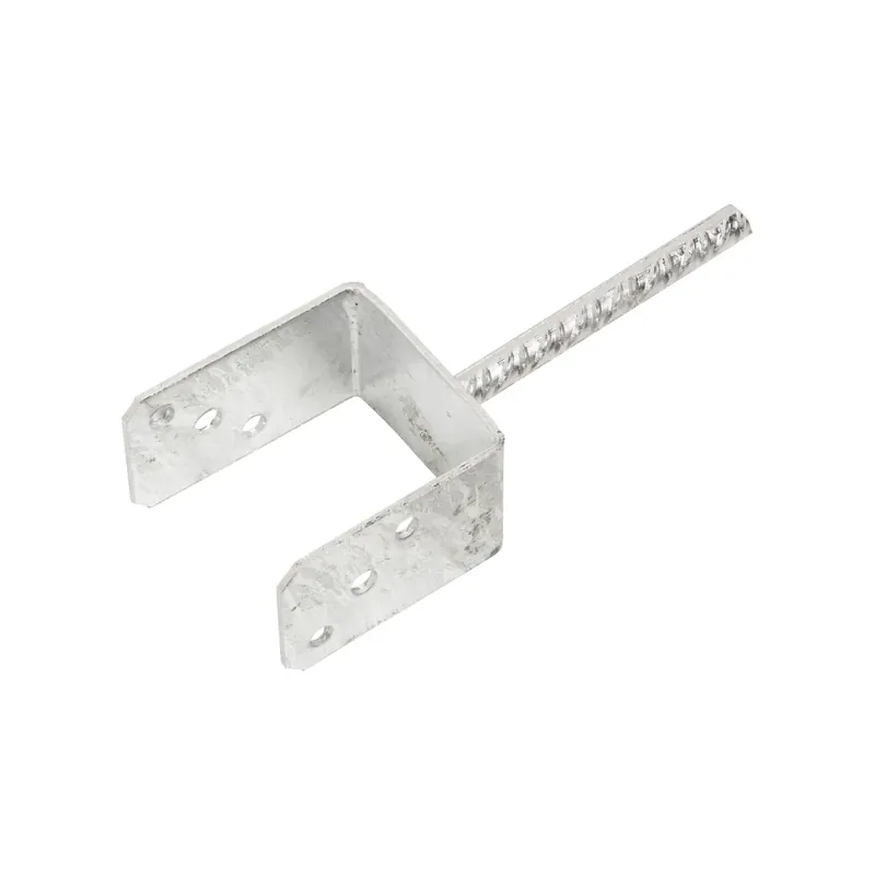Supporto per palo a U da incementare con barra scanalata L 90 mm Koop Online