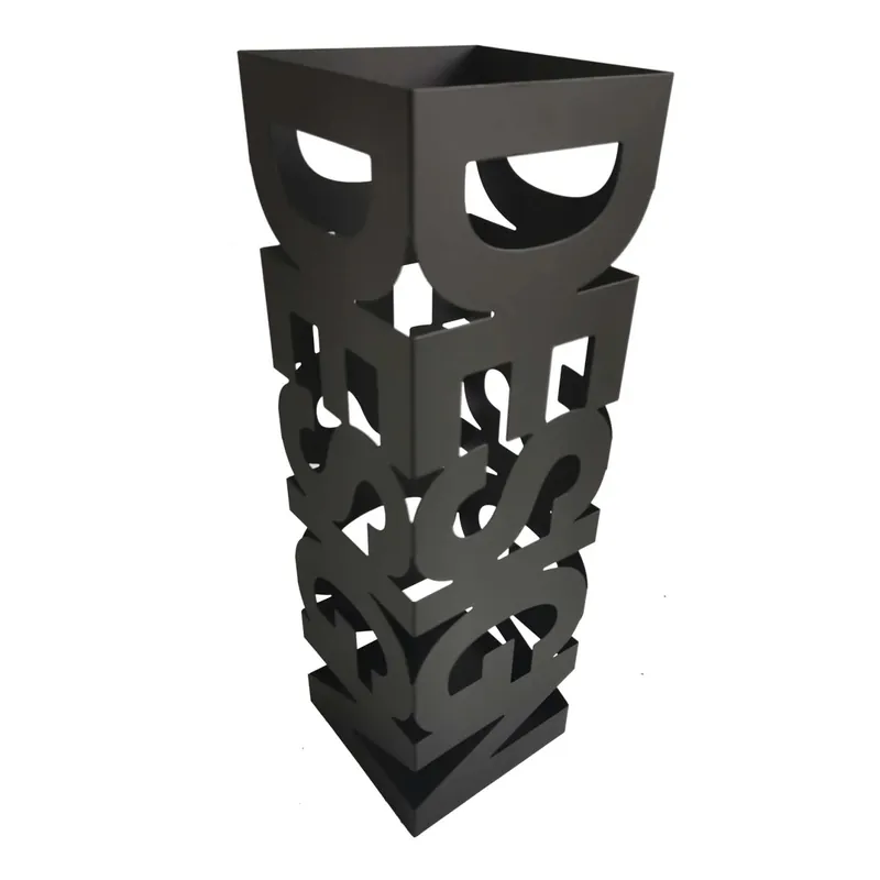 Hoge Kwaliteit Portaombrelli quadrato Design 15,5x15,5x49 cm nero