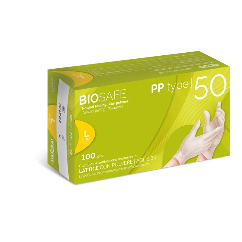 Guanto in lattice con polvere tg L 100 pz Gecertificeerd