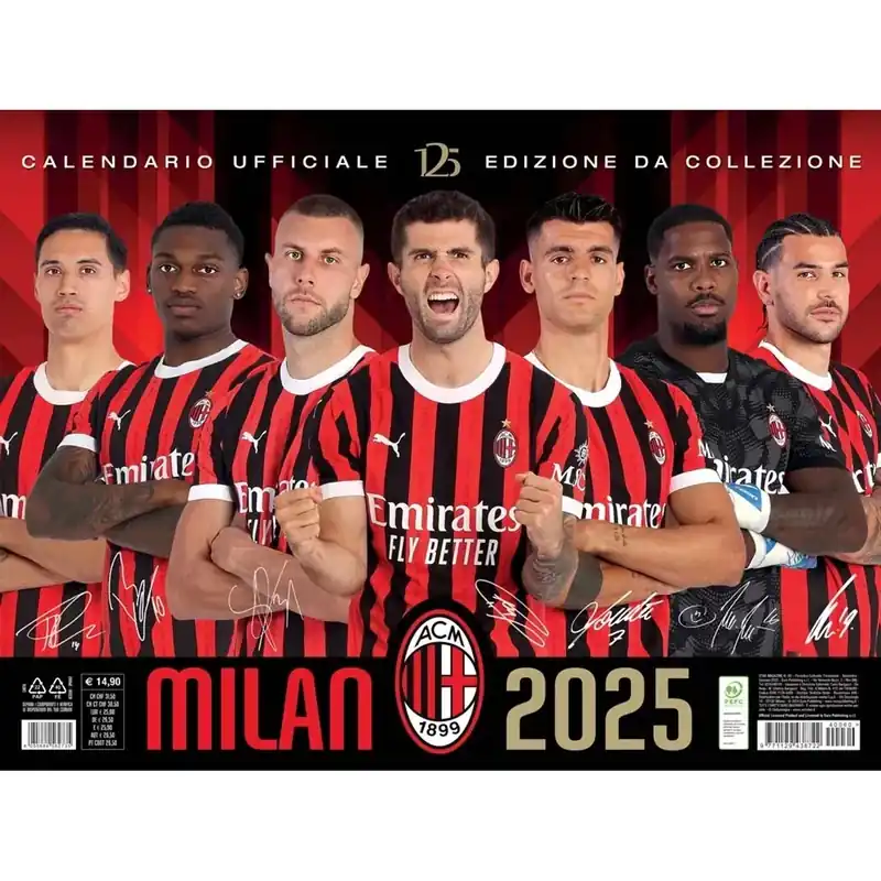 Koop Online Calendario Ufficiale 2025 Milan autografato