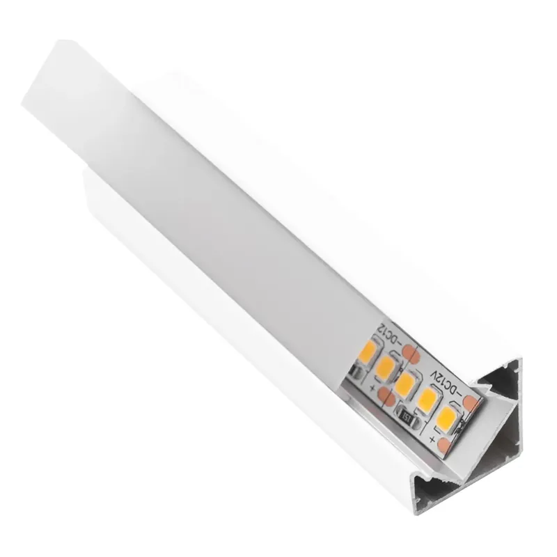 Gratis Retour Profilo alluminio LED angolare bianco cover opale 2 m