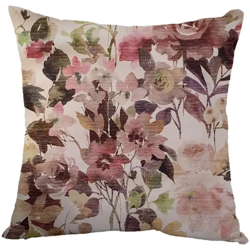 Fodera per cuscino fantasia floreale crema/rosa 50x50 cm Tijdelijk Beschikbaar
