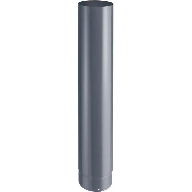 Weekendaanbieding Tubo 1 m in acciaio vetrificato porcellanato nero Ø 130