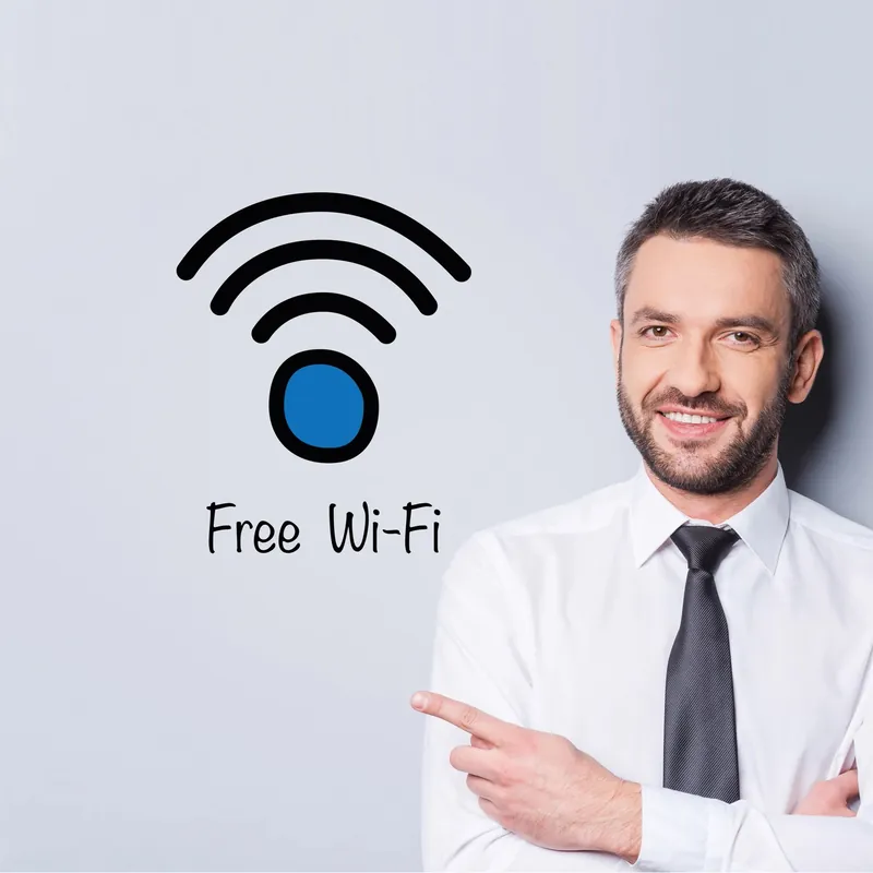 Decorazione adesiva Wall&Window Free Wi-Fi blu Korting