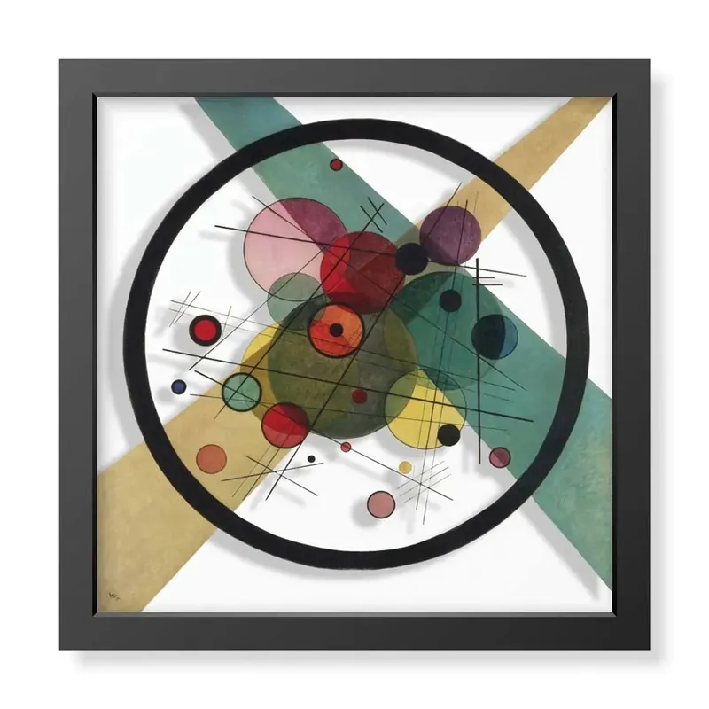 Quadro in plexi effetto 3D kandinsky circle 30x30x3,5 cm Direct Beschikbaar