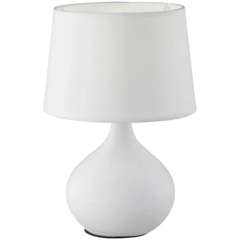 Trio lampada da tavolo Martin base ceramica forma a pera bianca 29 cm x 20 cm Actieprijs
