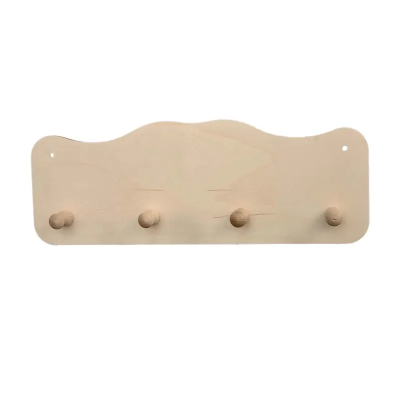 Appendino legno ondulato con 4 ganci 30x11x0,8 cm Populair