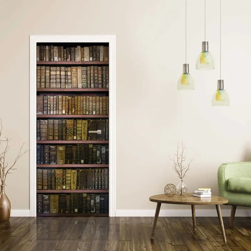 Decorazione Autoadesiva per porta Libreria Vintage 210x83 cm Veilige Betaling