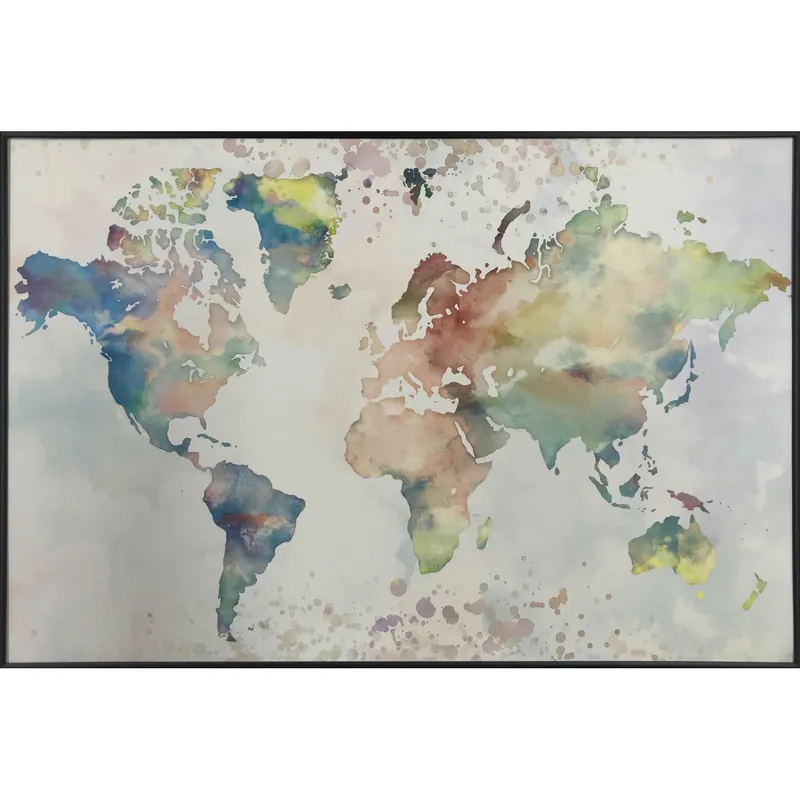 Nieuw Stampa incorniciata mappa multicolore acquerello 40x60 cm