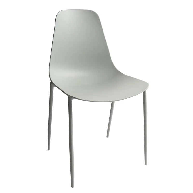 Sedia plastica e metallo 49x49x88 cm grigio Finale Uitverkoop