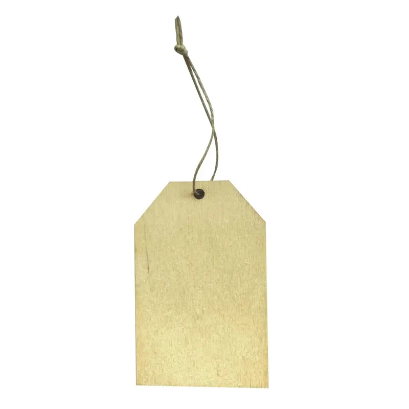 Beperkt Aanbod Tag in legno personalizzabile con corda 3,5x5x0,4 cm