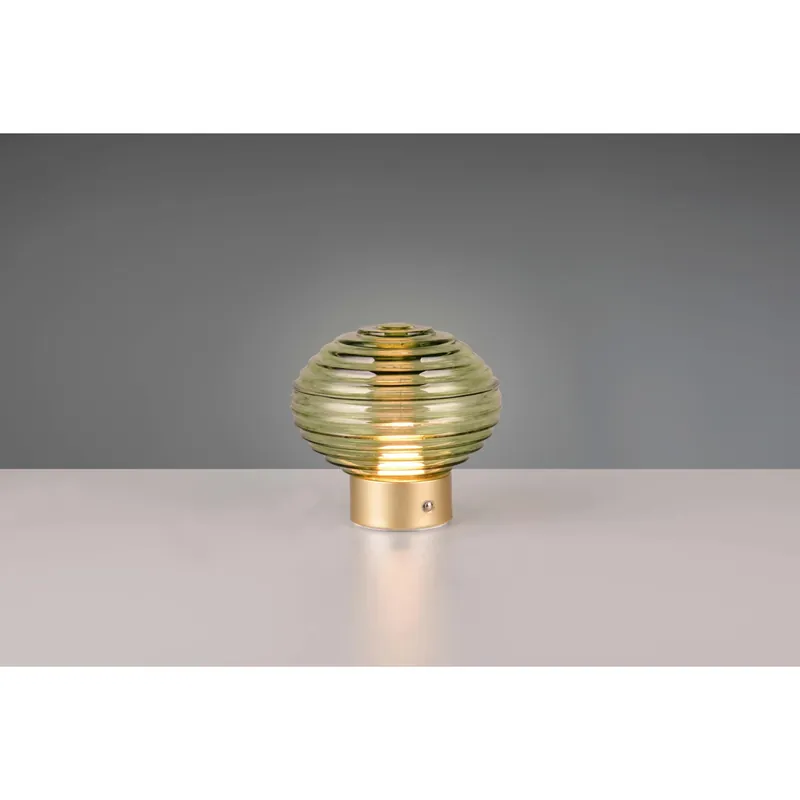 Merkproduct Lampada tavolo Earl 100 lm 1,5W Bianco Caldo ottone e verde H 14 cm