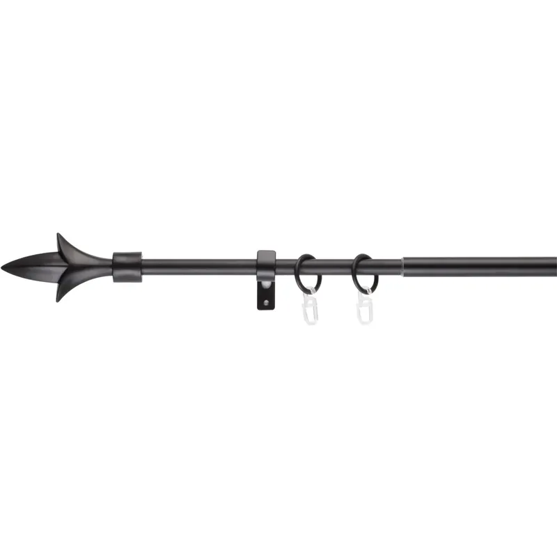 Kit Hook con bastone tenda telescopico 130 - 240 cm nero Op = Op