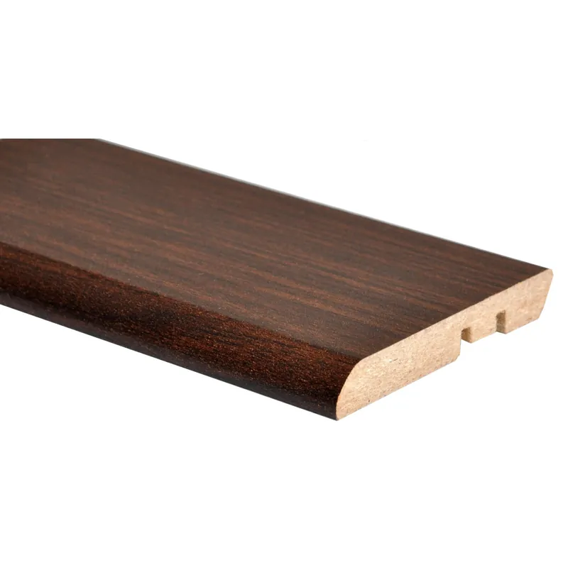 Battiscopa in MDF rivestito noce scuro H 8 cm Direct Verzonden
