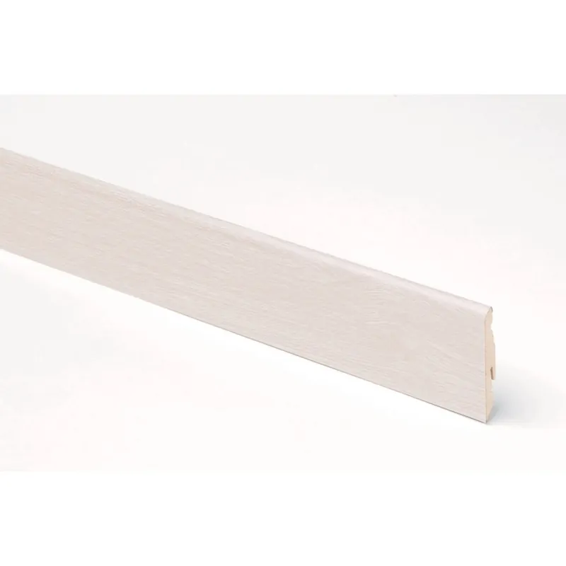 Battiscopa in MDF colore rovere bianco H 5,8 cm Populair