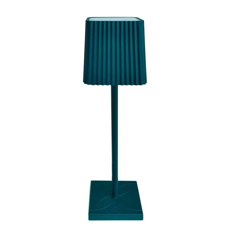 Lampada LED touch da tavolo in ABS 9,5x9,5x36 cm blu petrolio Koop Vandaag