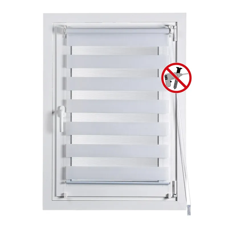 Populair Tenda Clip & Fix Night & Day colore bianco 45x180 cm