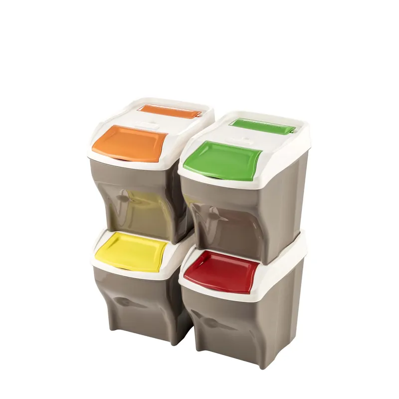 Set 4 pattumiere per raccolta differenziata Poker Plus 27x4 l Favoriet