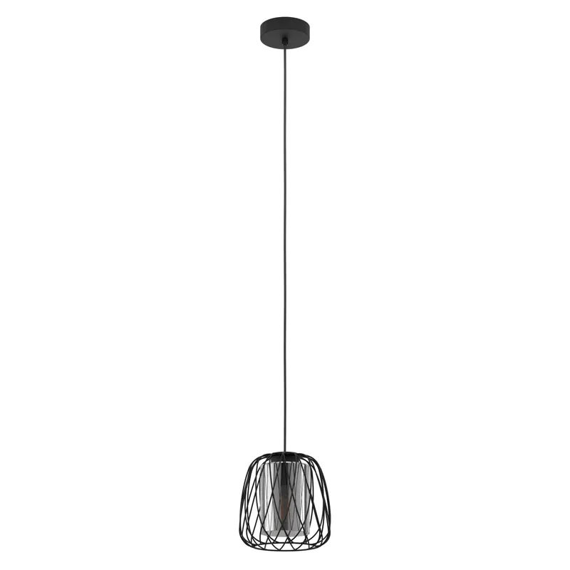 Direct Beschikbaar Lampadario a sospensione Floresta E27 da 40 W vetro metallo nero Ø 19,5 x 110 cm