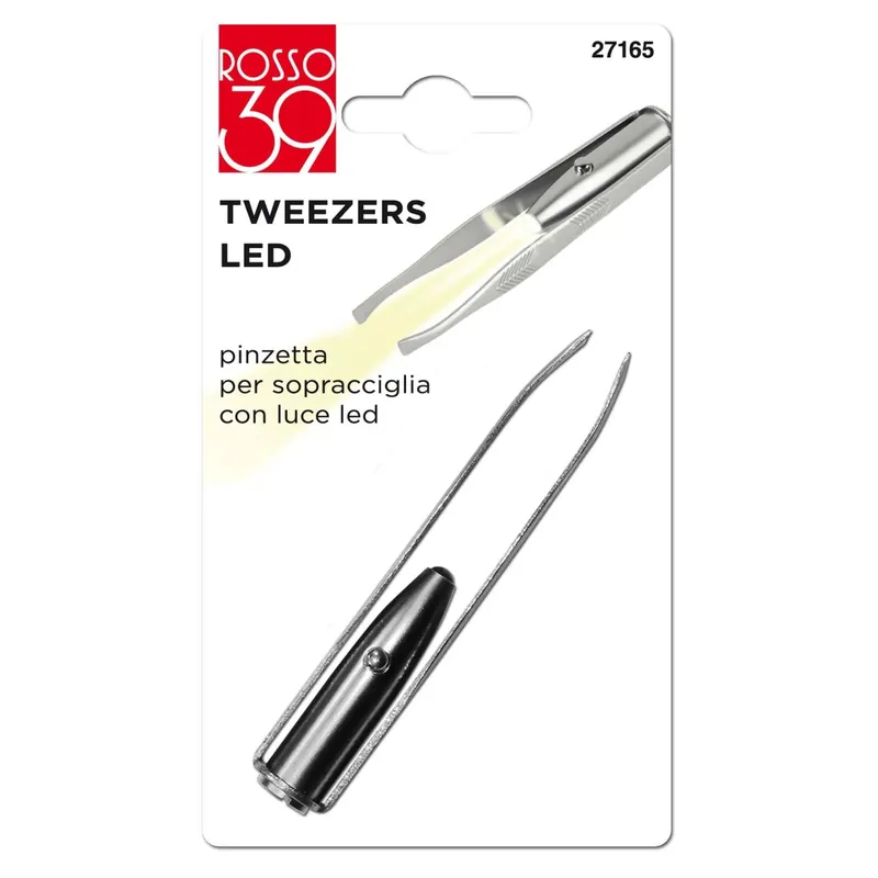 Pinzetta per sopracciglia con illuminazione LED acciaio inox Actieprijs
