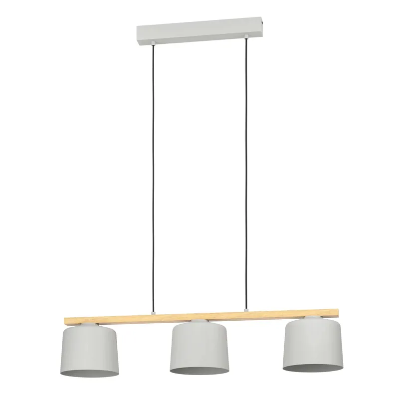 Lampadario a sospensione Eglo Mariel 3 luci L91x19xH110 cm metallo legno grig ch Koop Online
