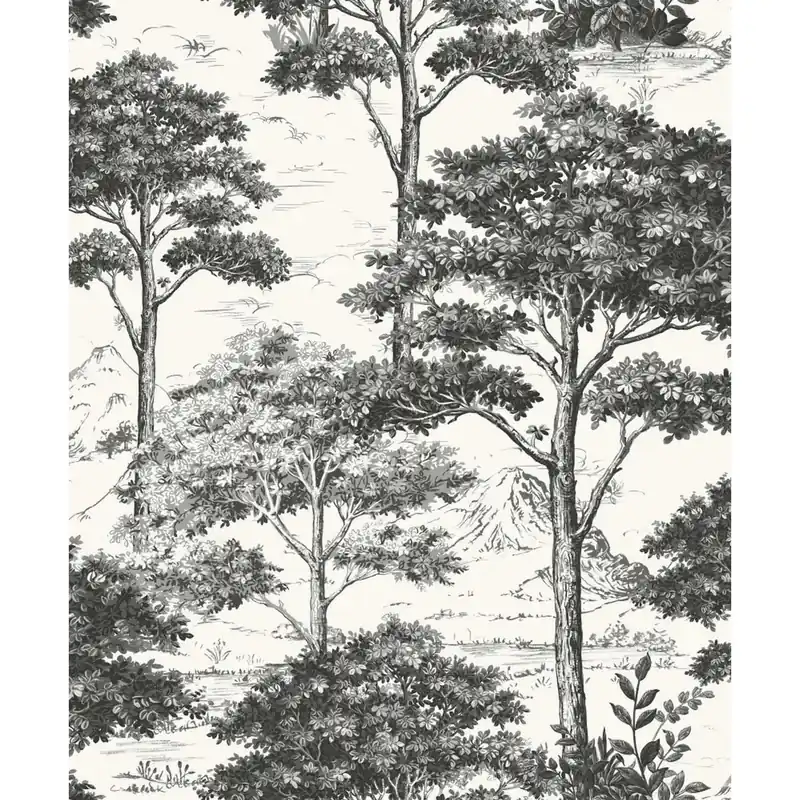Carta da parati Bosco nero 10,05 m x 53 cm Merkproduct