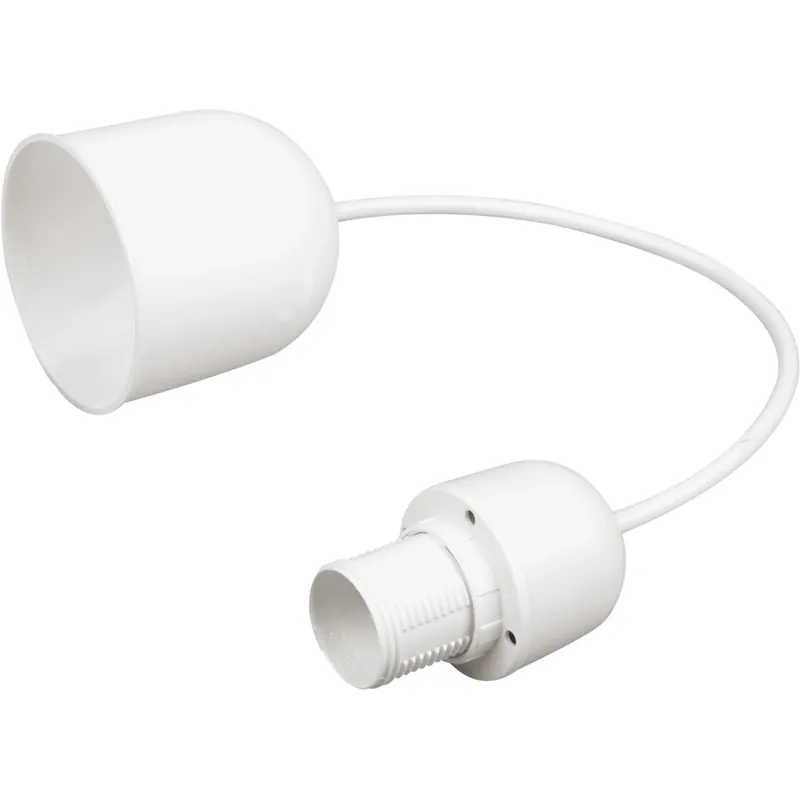 Punto luce da soffitto con 80 cm di cavo e portalampada E14 bianco Must-Have