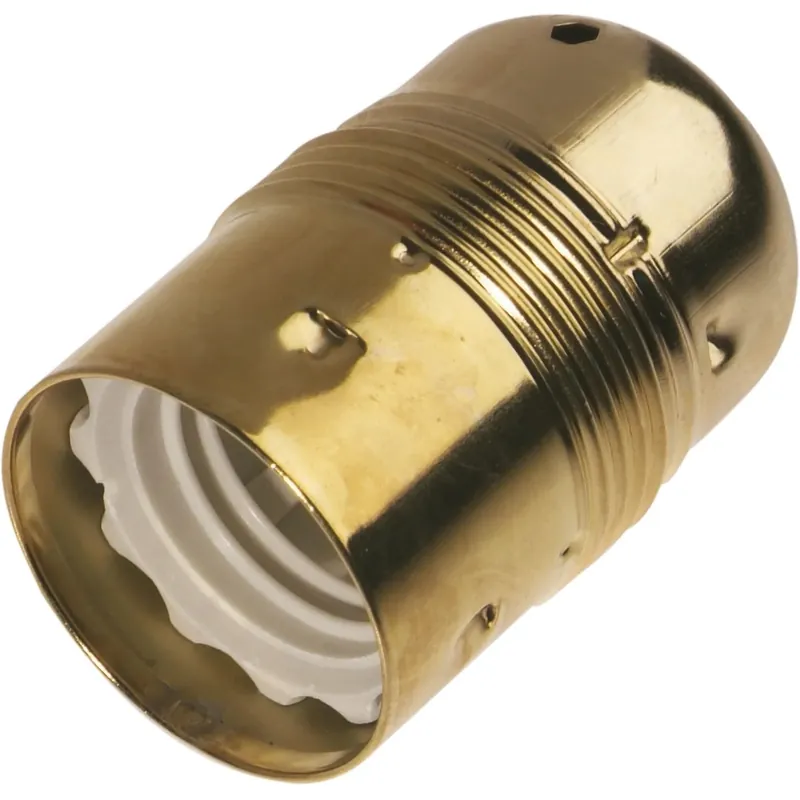 Hoge Kwaliteit Portalampada in ottone E27 corpo liscio oro