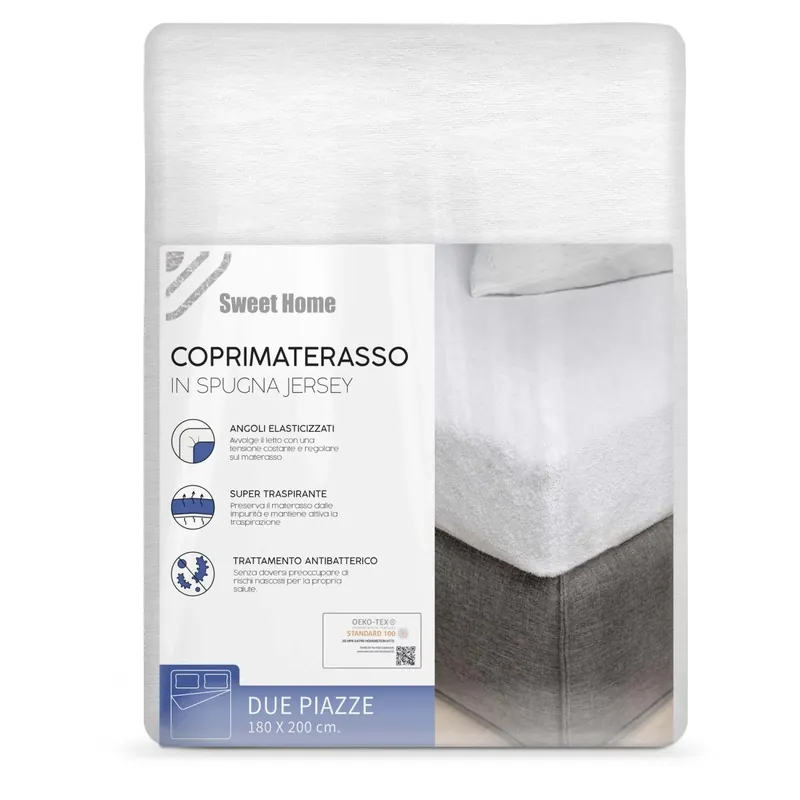Laatste Versie Coprimaterasso matrimoniale bianco 180x200 cm