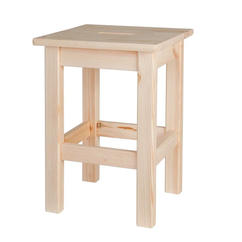 Sgabello in legno di abete non verniciato 300x300x440 mm Laatste Versie