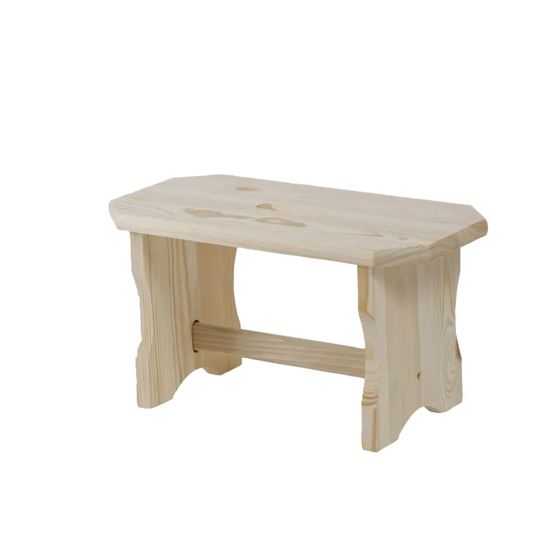 Sgabello pino non verniciato traversina in faggio 390x190x210 mm Bestseller