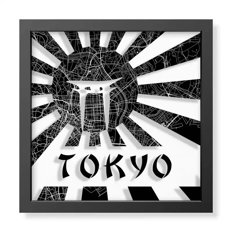 Beste Prijs Quadro in plexi effetto 3D tokyo 30x30x3,5 cm