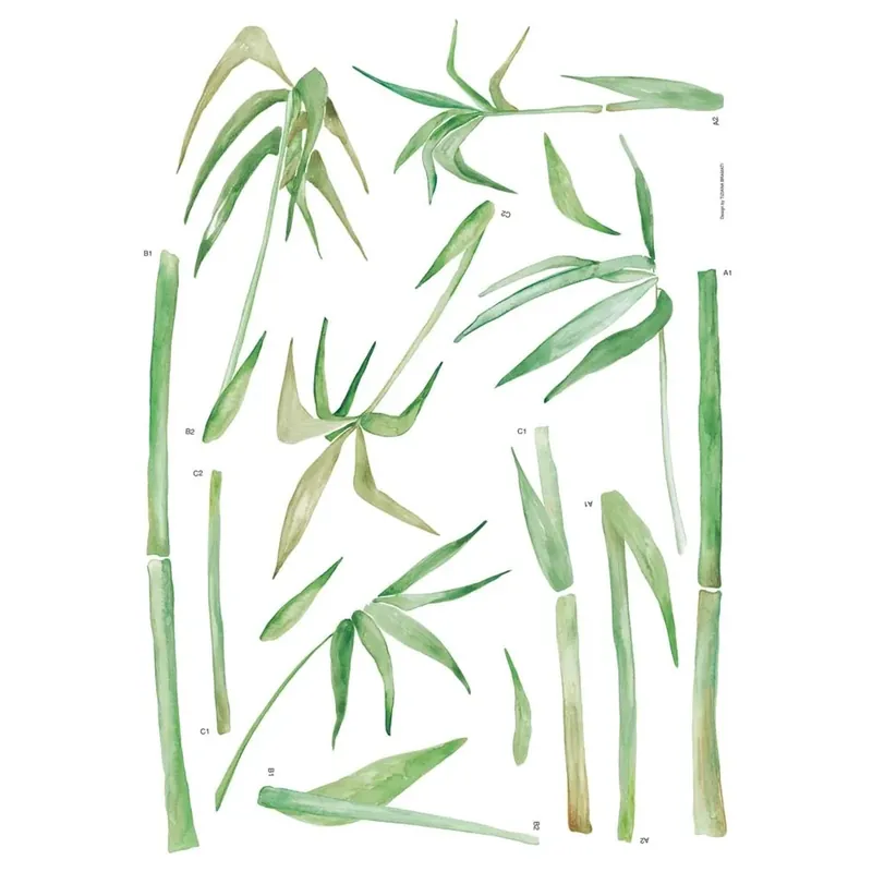 Populair Decorazione adesiva per parete bamboo 47x65 cm